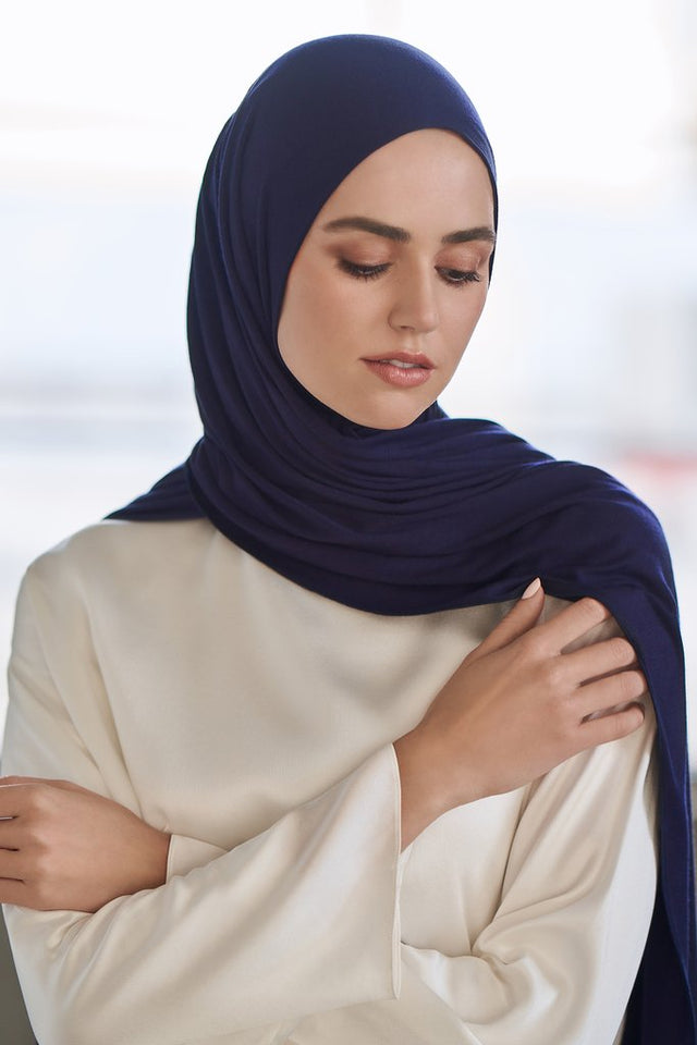 Navy Jersey Hijab