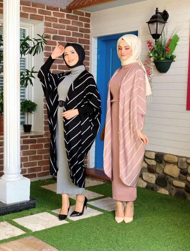 Knitwear Bat Cardigan and Body Dress Set
