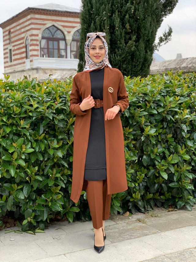 Brown Jacket Pants Suit