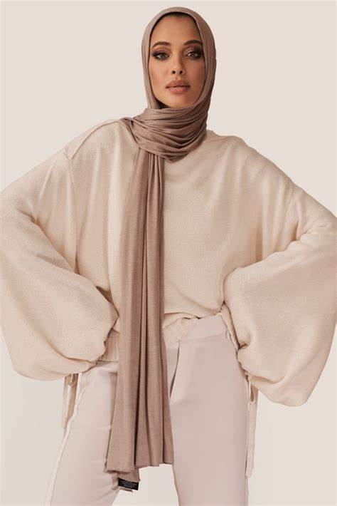 Dark Skin Color Jersey Hijab