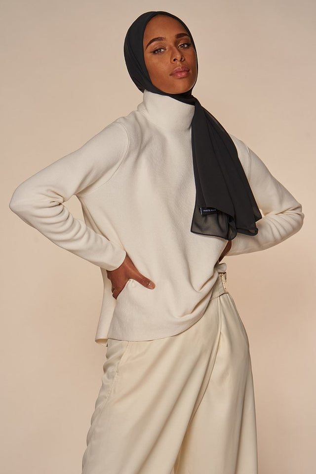 Black Chiffon Hijab