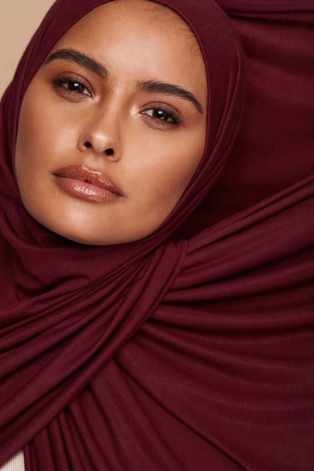 Burgundy Jersey Hijab