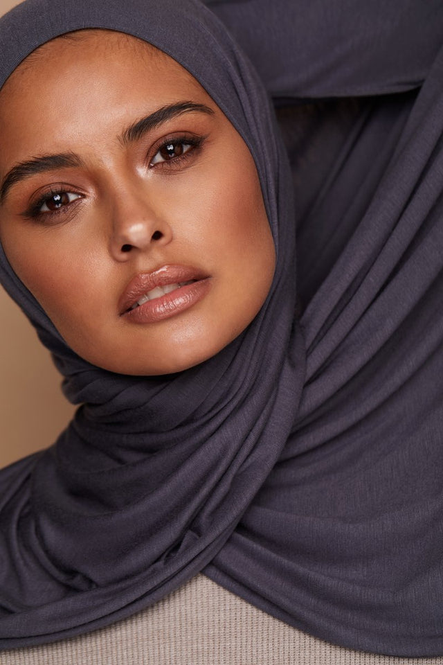 Charcoal Gray Jersey Hijab