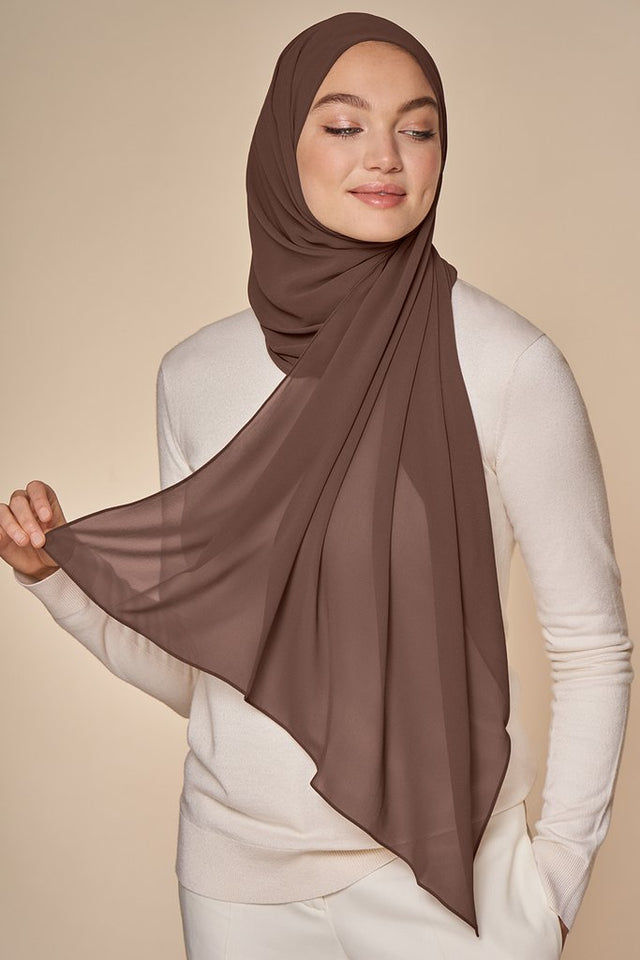 Coco Brown Chiffon Hijab