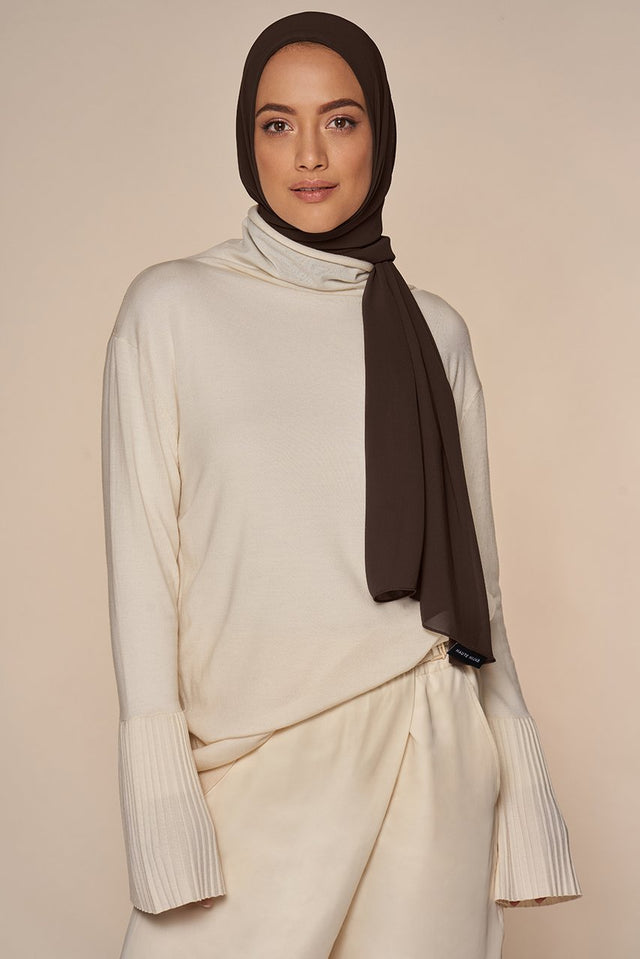 Coffee Brown Chiffon Hijab