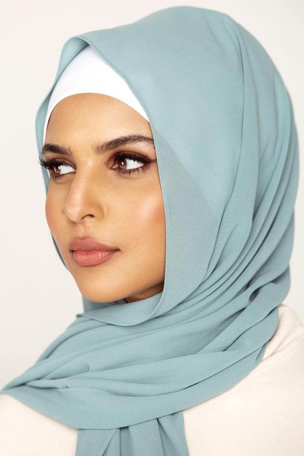 Dusty Green Chiffon Hijab
