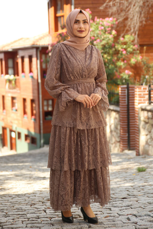 Vison Color Evening Dress
