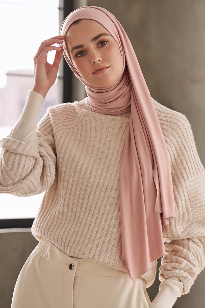Blush Pink Jersey Hijab