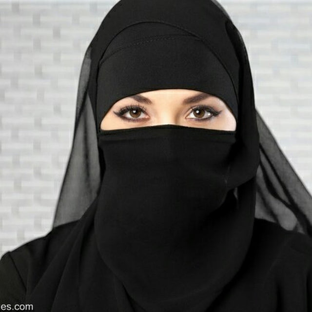 Black 3 layers Niqab