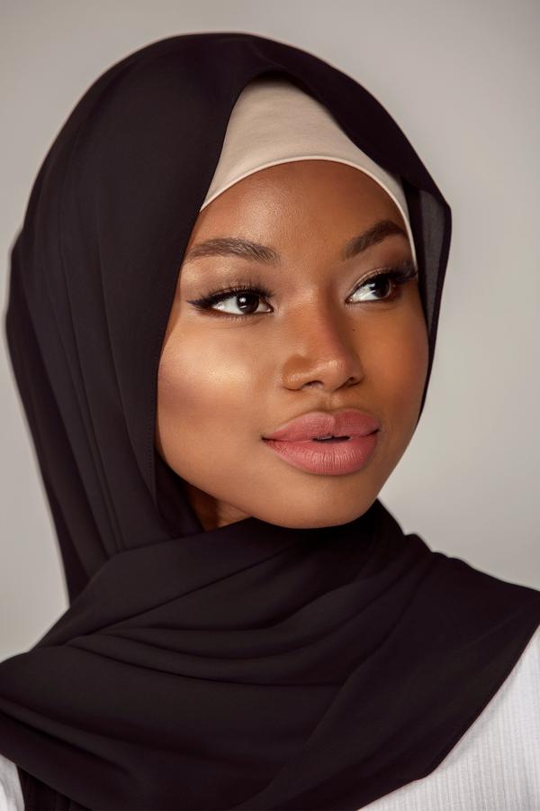 Black Chiffon Hijab