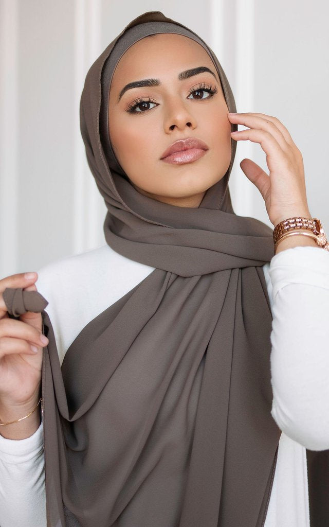 Steel Grey Chiffon Hijab