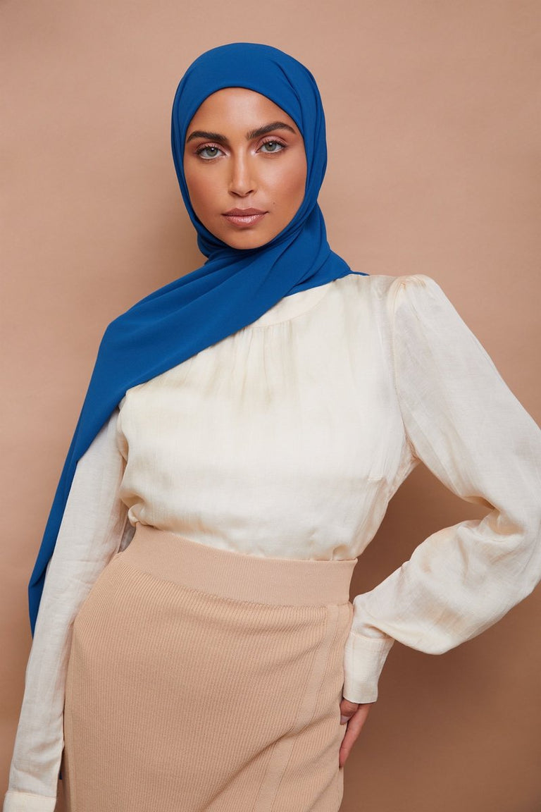 Denim Chiffon Hijab
