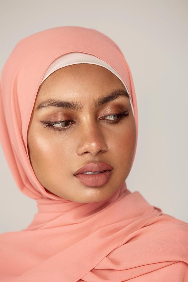 Warm Peach Chiffon Hijab