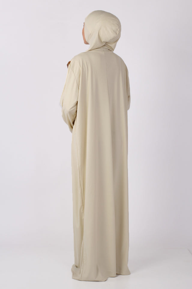 Light Beige Zippered Prayer Dress