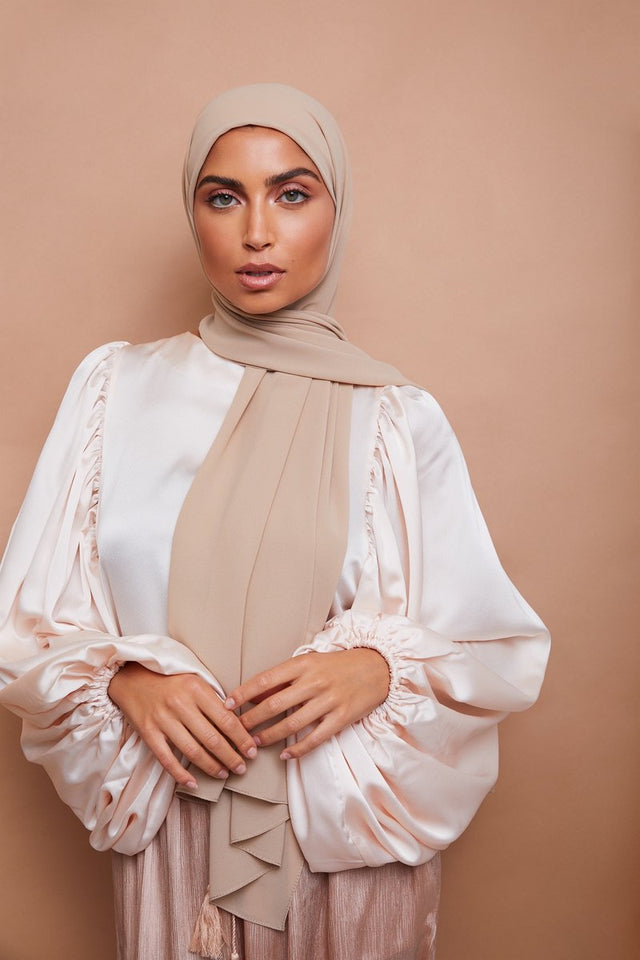 Light Taupe Chiffon Hijab