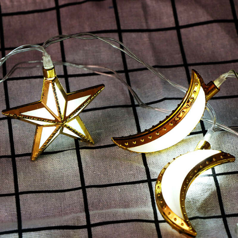 20 Ramadan Eid Mubarak Star & Moon String Lights