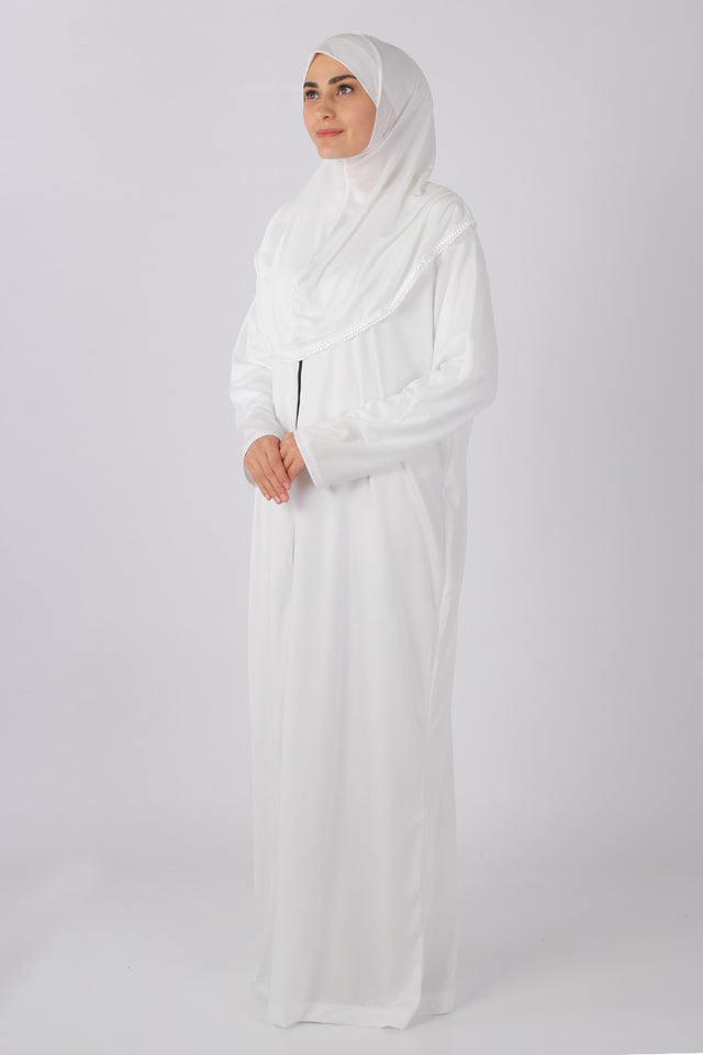 White Zippered Prayer Dress